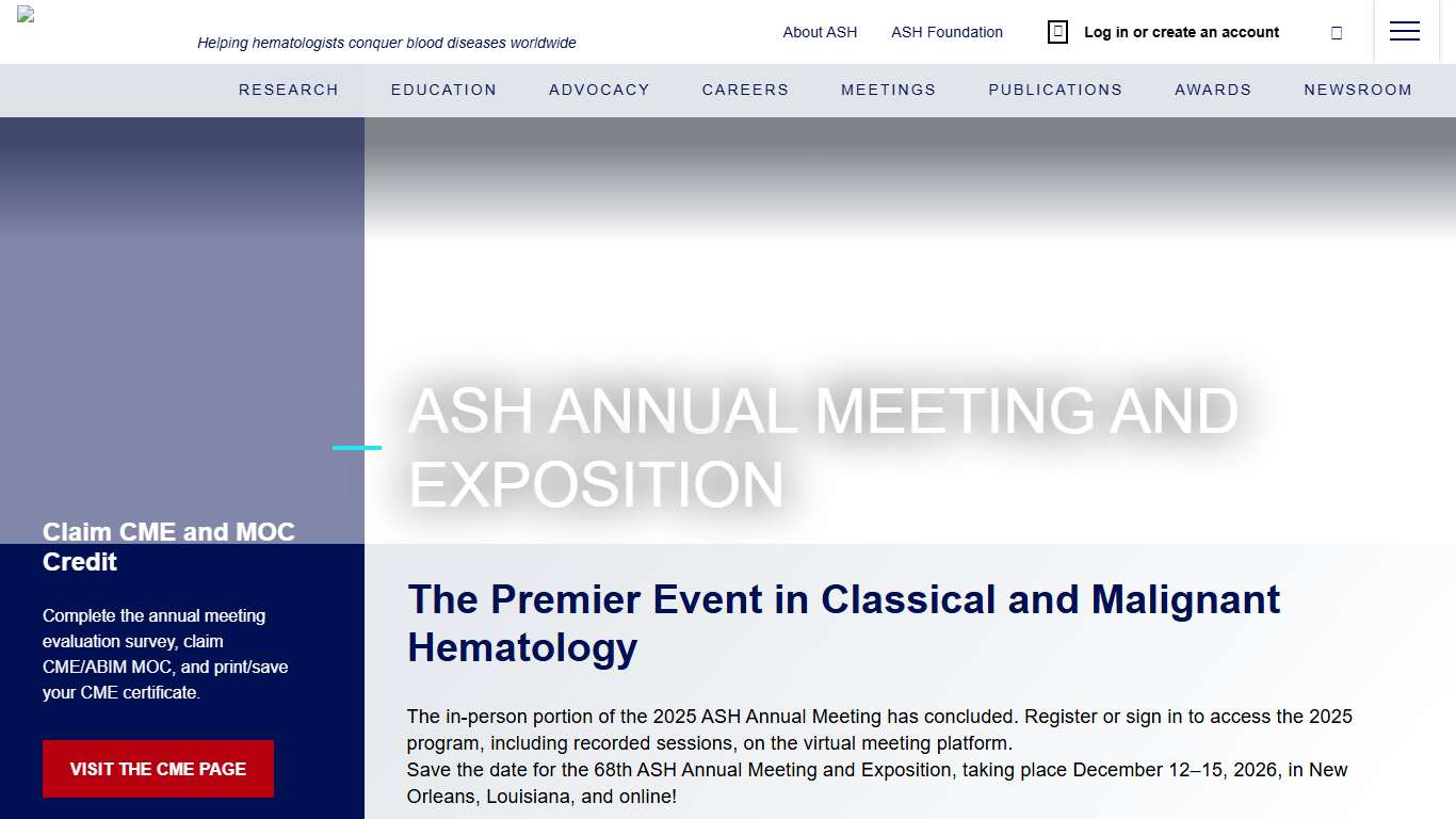 ASH Annual Meeting & Exposition - Hematology.org