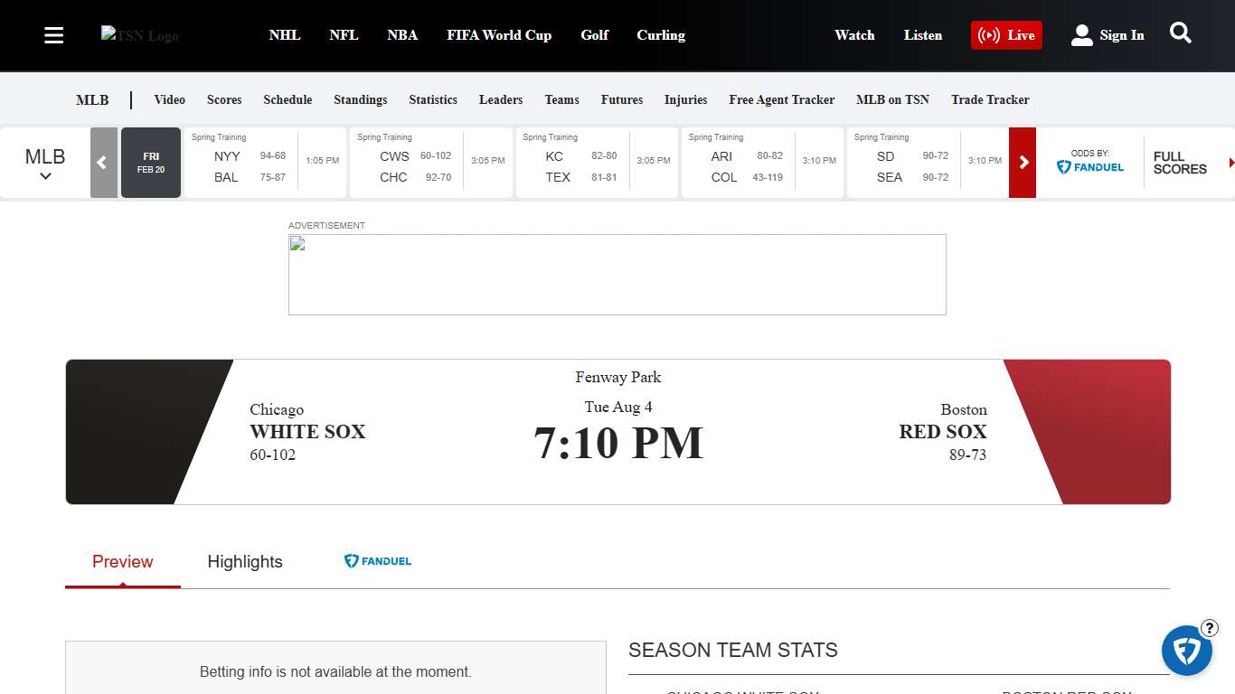 Chicago White Sox vs. Boston Red Sox - 2026-08-04